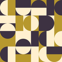 Modern abstract geometric seamless pattern. Semicircle and rectangle. Background for graphic design.