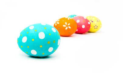 Perfect colorful handmade painted easter eggs isolated