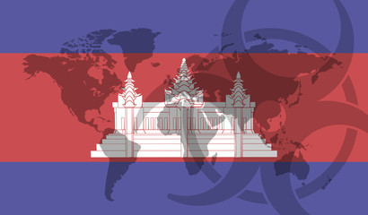 Cambodia flag global disease outbreak concept