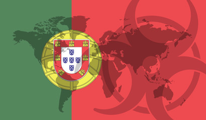 Portugal flag global disease outbreak concept