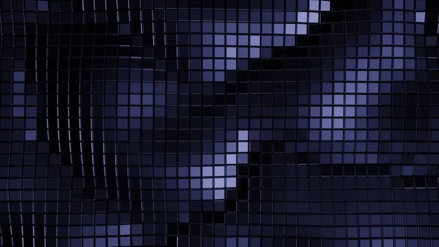 Abstract Black Cubic Waving Surface, Moving Wave Background