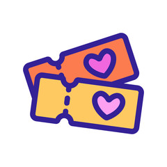 Tickets for the travel icon vector. A thin line sign. Isolated contour symbol illustration