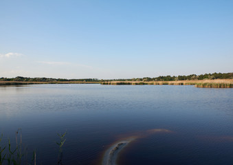 therapeutic lake with iodine and minerals in the middle of the wild steppe