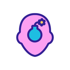 Headache icon vector. A thin line sign. Isolated contour symbol illustration