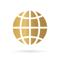 golden globe icon- vector illustration