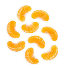 Fresh Orange fruit. Orang slice isolate on white background. top view