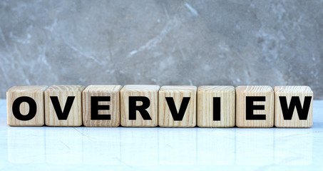 concept word overview on cubes on a beautiful gray background