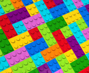 Colorful building blocks 3D perspective view