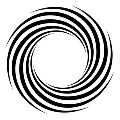 Spiral concentric rays Black and white background Sound wave texture Helix icon Pop art design Starburst vector illustration