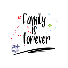 family is forever card lettering typography design template