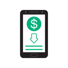 Mobile banking icon. Vector illustration of money transfer symbol concept.