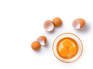 Organic chicken eggs food ingredients concept