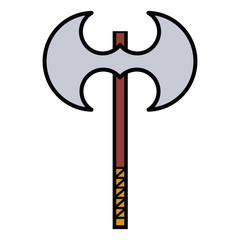medieval weapon icon flat axe