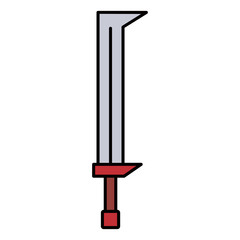 medieval weapon icon flat sword