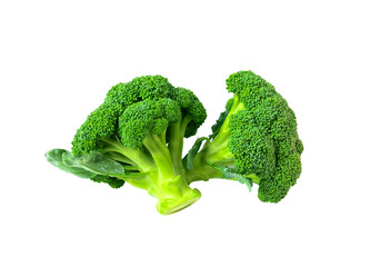 Broccoli organic isolated on white background for food or nature concept.