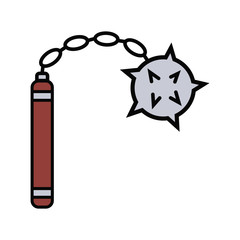 medieval weapon icon flat mace