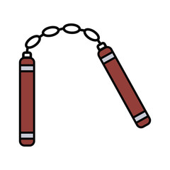 medieval weapon icon flat nunchucks