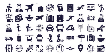 bundle of airport set icons