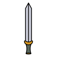 medieval weapon icon flat sword