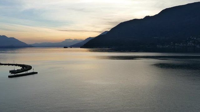 View of Lake Maggiore at the sunset