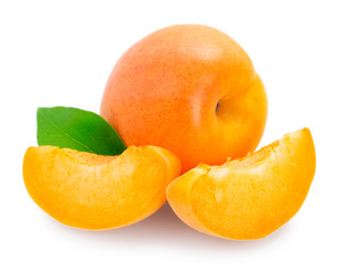 Fresh apricot isolated on white background
