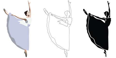 illustration set of a ballerina , vector drawing © oldok