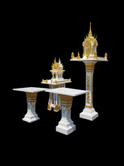 Thai Sarn or Joss House or Spirit House on Isolated Background