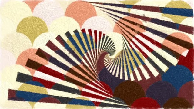 backdrop, background of abstract brush stroke texture pattern generating time lapse on fibonacci style illustration with geometric shape 