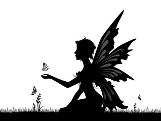 illustration of fairy on white background
