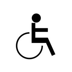 Disabled outline icon isolated. Symbol, logo illustration for mobile concept and web design.