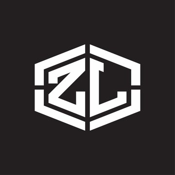ZL Logo monogram with hexagon shape and piece line rounded design tamplate