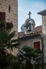 Kotor, Montenegro - June 25, 2018: Small square in historic part of Kotor city