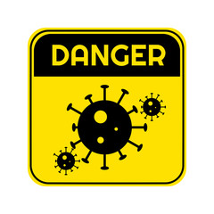 Corona virus sign. Flat style illustration. Isolated on white background. 