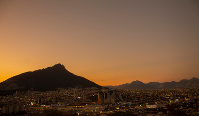 Obraz na płótnie Canvas Sunset view in Monterrey Mexico