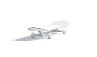 Blank white wood skateboard with wheels mockup, isolated © Alexandr Bognat