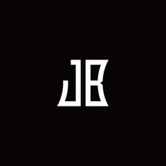 JB monogram logo with curved side style design template