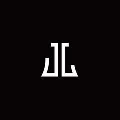 JL monogram logo with curved side style design template