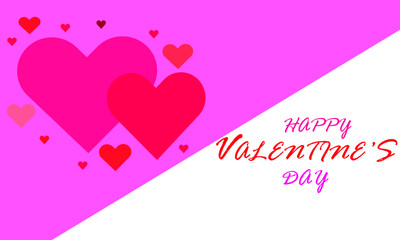 Valentines day background with heart shape and typographic happy valentines day text