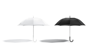 Blank black and white opened umbrella mockup stand, isolated © Alexandr Bognat