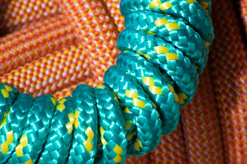 abstract close up of climbing equipment.