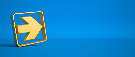 Yellow arrow on blue background