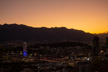 Sunset view in Monterrey Mexico
