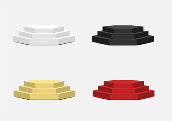 Mock up Realistic Empty Geometric Shelf for interior to Show Product and shadow on background. Pedestal Design illustration