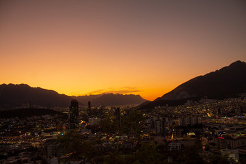 Sunset view in Monterrey Mexico