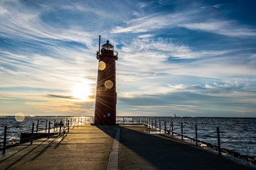 Muskegon Pier - Sun Particles