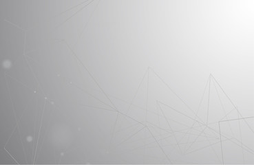 Abstract polygonal background with connected lines and dots. Minimalistic geometric pattern. Molecule structure and communication.