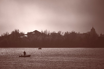 Astrakhan region. Fishing on the Volga River. Fishing eldorado.