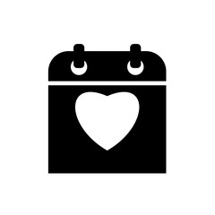 Valentine icon. Calendar flat icon design.