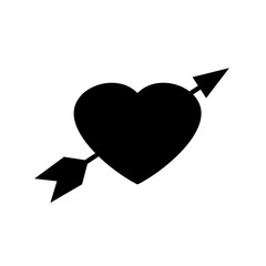 Valentine icon. Romance arrow flat icon design.