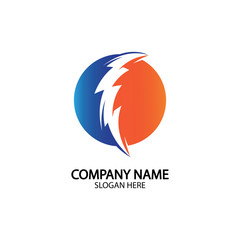 lightning thunderbolt electricity logo design template